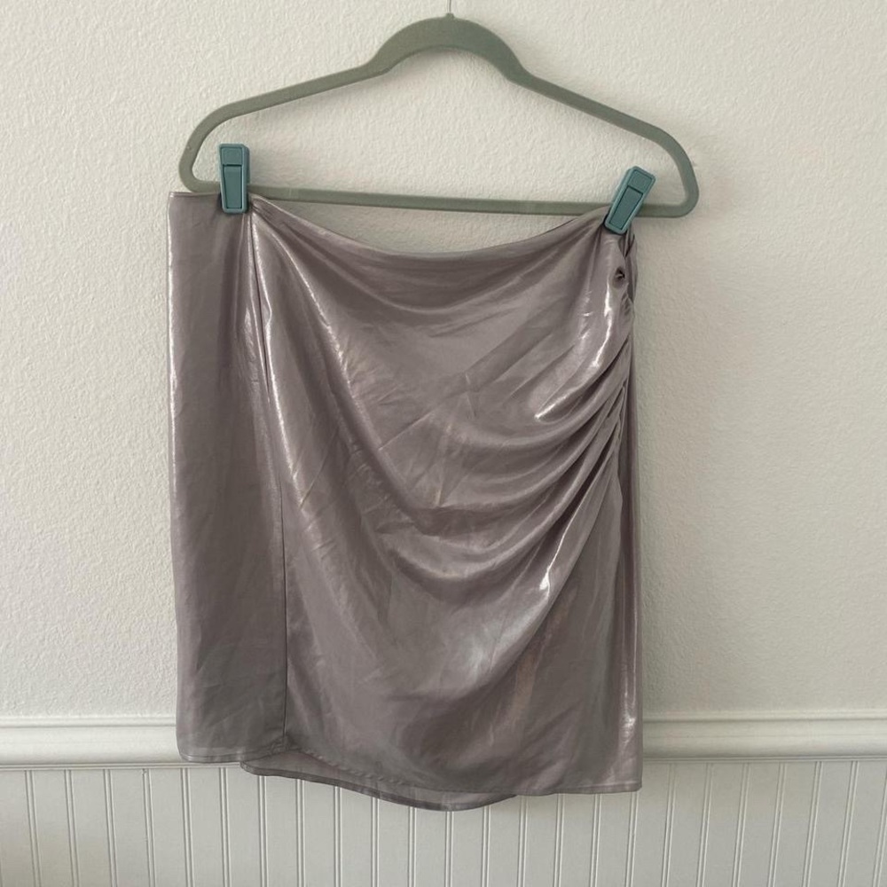 metallic mini skirt